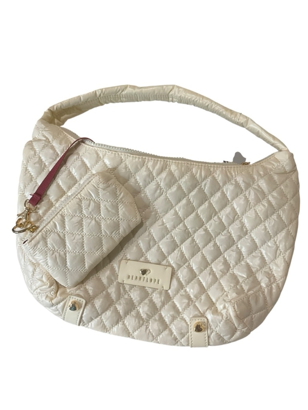 Quilted Cream Shoulder Bag by Heart Love - Everyday Hobo - Picture 5 of 9